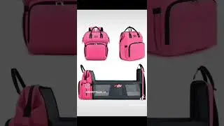 Baby Diaper Bag Backpack with Changing Station & Portable Foldable Crib