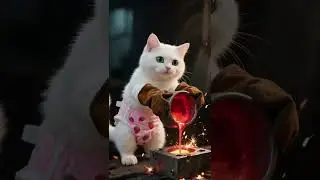 The old motorcycle broke down, and the little cat assembled a brand-new one #cat  #catshorts  #funny