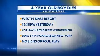 A four-year-old boy died at a resort in Maui