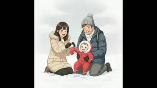 Baby first time playing in snow #cartoon #ai #wan2.2 #christmas #AIvid #comfyui  #relaxing #toys
