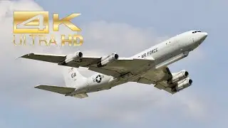 (4K) Boeing E-8 C JStars 707-300 USAF 95-0121 departure Ramstein AirBase ETAR RMS Redeye 07.05.2022