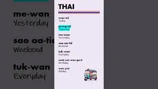 Days of the week in Thai (Part 2)  #thaiforbeginners #bangkok