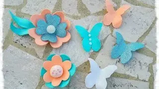 Farfalle & fiori in gomma Eva effetto 3D