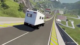 Cartoon. Car jumping from a ski jump \HD\ mp4.