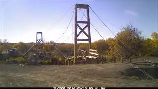 Most linowy Budowa Wakamow Bridge Project   Time Lapse Video