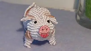 macrame编绳 animal  lovely pig le cochon 可爱的小猪