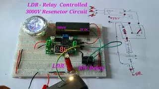 3V to 3000V DC Boost Step-up circuit controlled by a LDR and Omron G5V-2-H1 24V relay