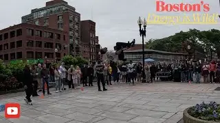 Ep 2 Family Vibes in Boston &ndash; First Subway & Street Performance! #boston #subway #streetperformer