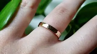 Hammered Yellow Gold Band