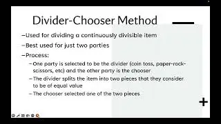 Fair Division: Divider-Chooser Method vs Lone Divider Method