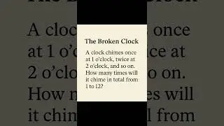 The Broken Clock  #riddlejourney #logicriddle