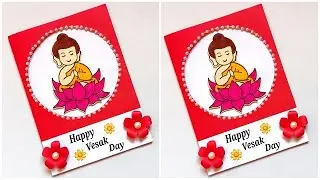 Happy Vesak day card ideas 2022 / Vesak card nirmana / DIY Vesak greeting card / Poson