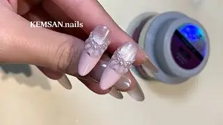 Hướng dẫn nặn bèo bằng gel nổi cứng 🥰 /kemsan.nails #huongdan #nails #gelnails
