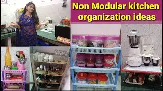 Indian non modular desi kitchen organization ideas| how to organize small kitchen|