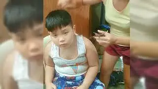 Pa cute ka habang inis na ang taga gupit😂 #kids #goodvibes #haircut #hairstyle 