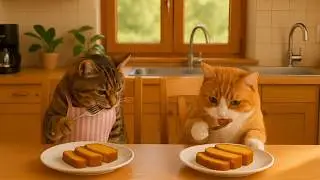 【AI Cat】キジトラ猫アンバーのかぼちゃのパウンドケーキ作り！【料理】