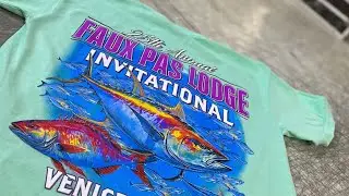Printing tees for the 25th Annual Faux Pas Lodge Invitational