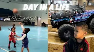 MY DAUGHTER FIRST BASKETBALL GAME / MONSTER TRUCK SHOW #explore