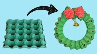 Como hacer una corona de adviento con cartón de huevo. muy fácil
