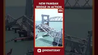 New Pamban Bridge in Action | #shorts #pmmodi #pambanbridge #rameshwaram