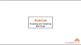 Enabling and Disabling Edit Mode Avenue 4 5  Video Tutorial