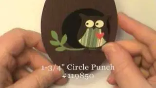 Gate Fold Latch Owl Card w/Stampin' Up! Scallop Oval Frame - Dawn O