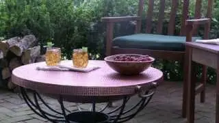 Solid Hammered Copper Fire Pit With Lid Converts To Table SKU#35116 - Plow & Hearth