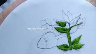 Amazing hand embroidery ,strawberry stitch with cotton birt!strawerry designs ! stitch for beginners