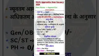 PGCIL Apprentice New Vacancy 2024 ll PGCIL Apprentice Recruitment 2024 ll Powergrid New Vacancy 2024