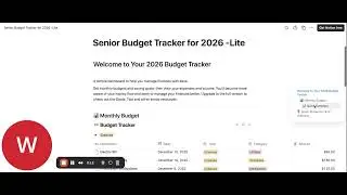 Senior Budget Tracker for 2026  Lite   26 December 2025