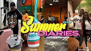 SUMMER DIARIES + road trip, car accident, birthday, water fight, trampoline park || BrailynGomezz