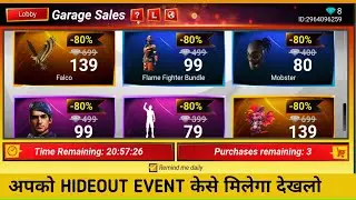 How To OPEN HIDEOUT Event Free Fire | Garage Sales Event Free Fire | Invitation To The Hideout Event