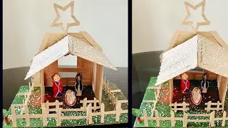 How to make an affordable christmas crib using Popsicle stick 😍|DIY Nativity Scene 