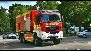 Einsatzfahrten Feuerwehr Pfuhl/Neu-Ulm/Burlafingen/Gerlenhofen/THW Neu-Ulm/DRK Ulm zu Gebäudebrand