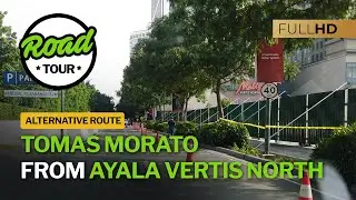 Weekday Driving to Tomas Morato from Ayala Vertis North - Full Road Trip
