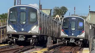 MTA NYCT: A and Rockaway Park Shuttle trains at Rockaway Boulevard