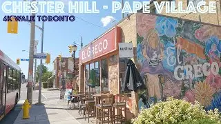 TTC Subway Broadview - Chester Hill Lookout - Thorncliffe Ave. - Pape Village: 4K Slow Walk Toronto