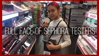 full face using Sephora tester makeup