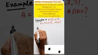 Definition of Intersection of two sets #settheory #intersectionofsets #maths #class11 #cbse
