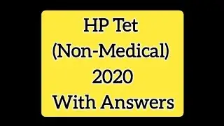 HP Tet 2020 question paper with answers Non-Medical|Tet 2020 with answers|Tet 2020 question paper