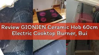 Review GIONIEN Ceramic Hob 60cm Electric Cooktop Burner, Built in Black Glass Cooker with 4 Cooking