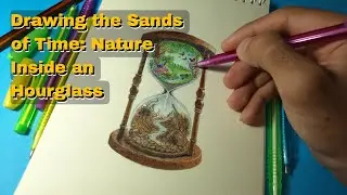 Drawing Nature Within an Hourglass | Drawing the Passage of Time with Pen
