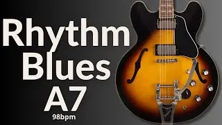 Swingin' Rhythm Blues Guitar Backing Track in A Major (A7)