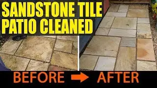 Sandstone Tiled Patio Cleaned in Cambridge