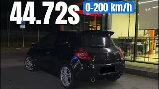 Renault Clio 3 RS 0-200 acceleration (разгон)  #renaultsport #renaultclio #acceleration #renault