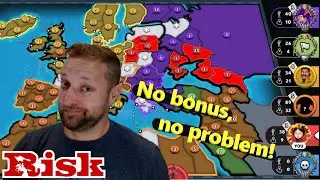 Master vs 5 noobs in Risk: Global Domination! Won't let me hold anything? I'll wait em out!