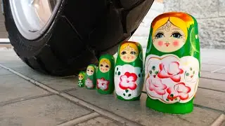 Crushing Crunchy & Soft Things by Bike! EXPERIMENT Bike vs Matryoshka