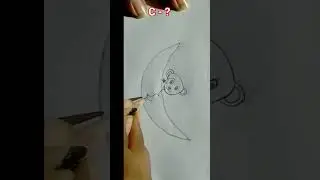 how to draw cute 🌙 moon#with c letter #viral #shortvideo#youtubeshorts#stepbystep#amazing #mosteasy