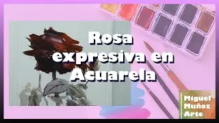 Rosa expresiva en acuarela