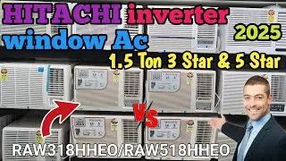 Hitachi Window AC 1.5 ton 3 & 5 Star inverter compressor